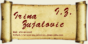 Irina Zujalović vizit kartica